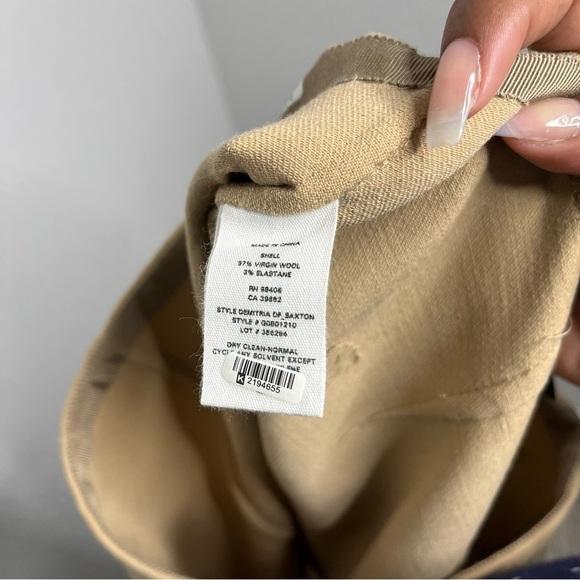 Theory Women Pants 4 Virgin Wool Tan Saxton Trousers Palomino Office Flare - Picture 11 of 11